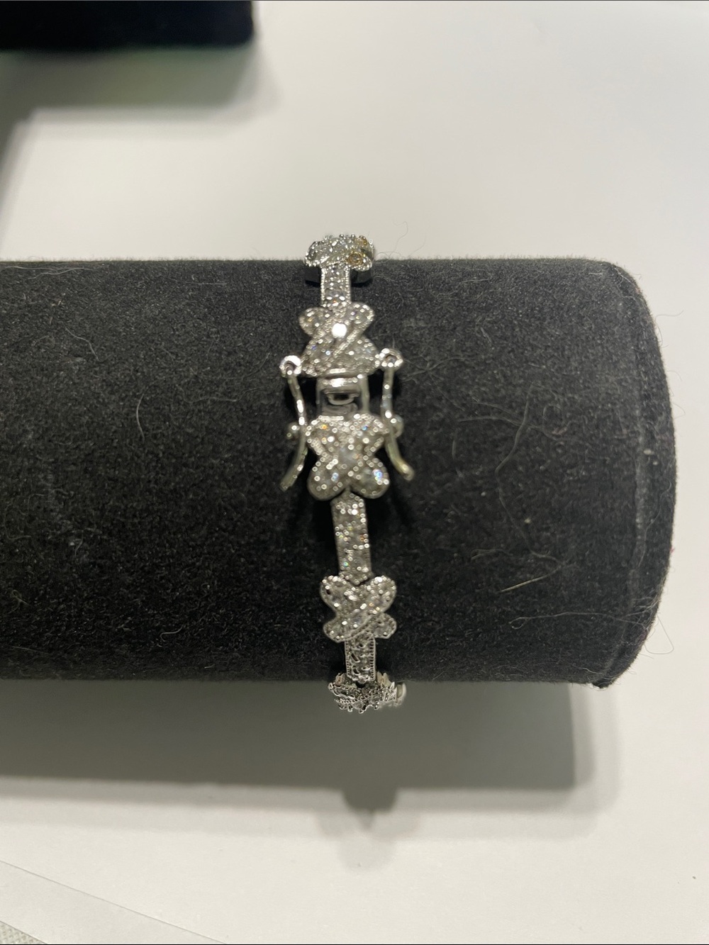 Silver Rhinestone Butterfly Link Bracelet 9/6/6